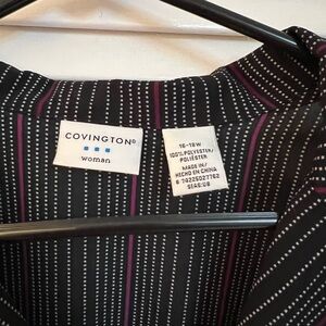 Women’s blouse. Pinstriped. Button down. Plus size 16-18